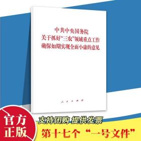 【原版闪电发货】直发 中共中央国务院关于抓好“三农”领域重点工作确保如期实现全面小康的意见 人民出版社 第十七个一号文件全文脱贫攻坚