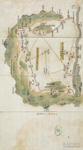 古地图1751 圣因寺行宫由水路至柳浪闻莺三潭印月湖心亭苏堤春晓。纸本大小34.22*61.6厘米。宣纸原色微喷印制