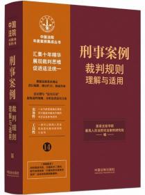 刑事案例裁判规则理解与适用-中国法院年度案例集成丛书