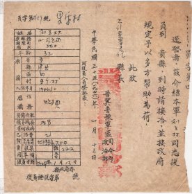 抗战胜利！1946年“晋冀鲁豫边区”复员回籍证！