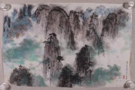 著名书画家、中国书画印研究院副院长 王秉谦 1983年作 国画作品《山水图》一幅（纸本软片，画心约2.1平尺，钤印：秉谦）HXTX240102