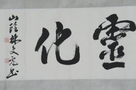 中國(guó)書(shū)畫(huà)家協(xié)會(huì)理事、日本大坂國(guó)際書(shū)道會(huì)理事、新加坡神州書(shū)畫(huà)院高級(jí)顧問(wèn) 林文彪 作 書(shū)法作品《虛化》一幅（紙本橫幅，畫(huà)心約1.8平尺，鈐印：林氏、文彪）HXTX232002
