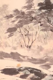 某画院旧藏六七十年代书画作品：佚名 国画作品《设色山水图》一幅（纸本托片，画心约2.1平尺）HXTX238524
