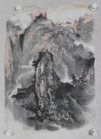 佚名 国画作品《山水图》一幅（纸本软片，画心约2.8平尺）HXTX235012