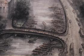 【杨平旧藏】佚名 国画作品《上海苏州河》一幅（卡纸镜心，画心约3.1平尺）HXTX333953