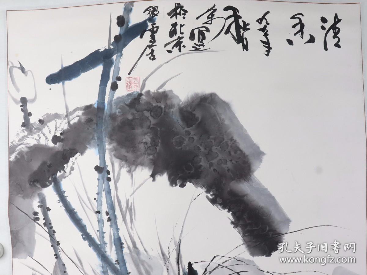 画荷名家 陆万运 1999年作 国画作品《荷魂》一幅（纸本立轴，画心约4.4平尺，钤印：万运）HXTX382517