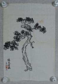 著名鉴藏家、“京派”画家 周怀民 1988年作 国画作品《古松图》一幅（纸本软片，画心约1.5平尺，钤印：周怀民）HXTX329812