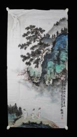 著名画家 卢刚强 国画作品《山水图》一幅（纸本软片，钤印：刚强） HXTX383898