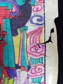 八十年代 山东潍县杨家埠 套色木版年画《牛郎会织女》一幅（尺寸：40*56CM）HXTX335732