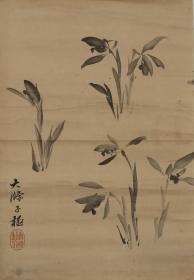 【保证手绘】石涛，《花卉》，精品。我们把此拍品标注“手绘工艺品”，不保真，有任何异议请先咨询。