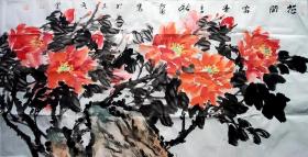 花开富贵     （山东省美术家协会会员王绪安先生创作-----发福利、捡大漏了！约8平尺， 尺幅68厘米*136厘米）