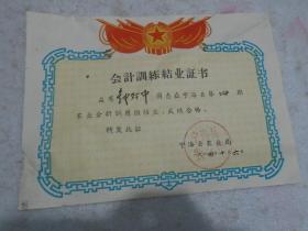 会计训练结业证书，1964年