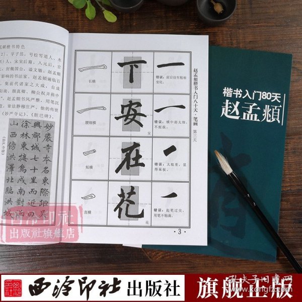 【原版闪电发货】赵孟頫楷书入门80天 笔画部首+结构章法+错误示范+集字古诗 成人初学者中小学生自学楷书毛笔书法临摹技法教程 胆巴碑楷书习字帖