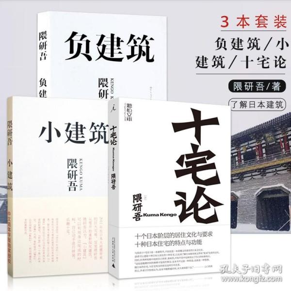 【原版闪电发货】3本套装 负建筑 十宅论 小建筑 隈研吾 日本建筑师隈研吾作品 建筑设计建筑大师系列新作品原研哉建筑设计师书