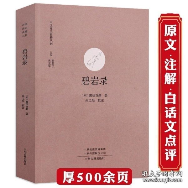 【闪电发货】碧岩录 圆悟克勤著注解版 原文注释文收录禅宗公案500个z教f学经典书籍中国禅宗典籍丛刊 9787534835179
