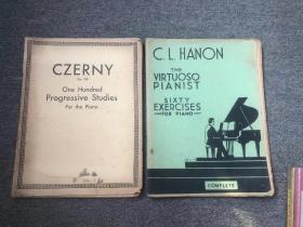 民国：CZERNY 外国乐谱、C.L.HANON两本合售（不缺页）
