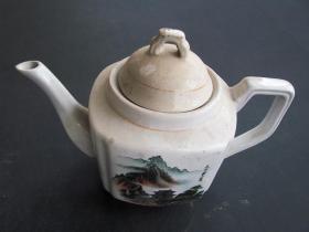 80-90年代民俗怀旧老物件长城图案老水壶茶叶壶怀旧装饰摆件