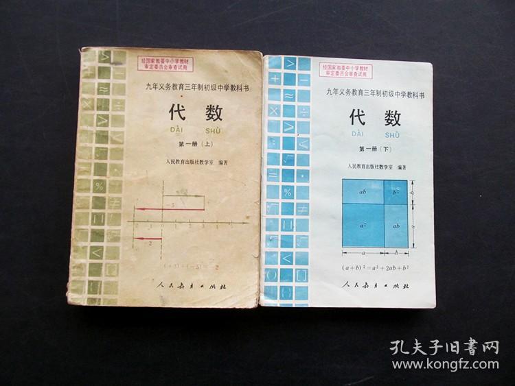 80后90年代人教版九年义务教育三年制初中教科书代数第一册上下册