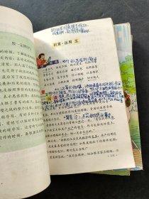 90后2000年代正版老课本 人教版河南版六年制小学语文课本八 九 十 十一 十二册 5本 全彩色 有笔记不缺页 实物拍摄