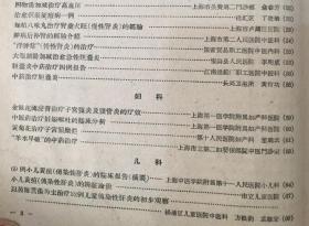 外科，伤科经验—上海卫生局1958年上海老中医—殷震賢右臑骨下端不完全骨折方；王子平腰部扭伤治疗法； 朱德广伤科治疗腰椎盘脱出方；柳枝接骨法；楊錦章股骨骨折伤科固定法； 中医中药治疗急性闌尾炎；复方紅藤煎剂治疗闌尾炎；中葯紅藤治疗闌尾膿肿； 紅藤煎治疗闌尾腰肿；“阳和湯”治疗骨結核临床疗效；骨结核疗法；骨穷治驗；橡皮线挂綫疗法和切开疗法治疗肛癔；改进结扎疗法治疗内痔