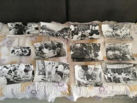 老照片收藏 80年代企业 迎七一为党旗增光彩为民服务日照片27张 大部分为16开