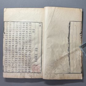 清刻本：【黔书二卷】济南田雯编，线装二册全，田雯（1635-1704），字紫纶，一字子纶，亦字纶霞，号漪亭，自号山姜子，晚号蒙斋。山东德州人，清初大臣，诗人、藏书家。曾为贵州巡抚，拍品即为其在任上撰写的贵州志，是治黔史学重要著作。品相如图，尺寸：25.5X16.2CM。