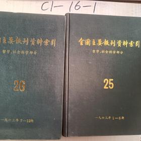 全国主要报刊资料索引，哲学社会科学部分1963年1-6期7-12期25 26