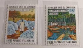 喀麦隆 1973 邮票 棉花种植、木材生产（不成套）