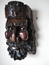 木雕头像挂件：外国大胡子老头