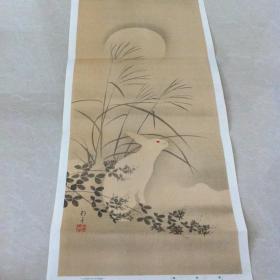 日本回购古美术；名家浮世绘画，古艺术 硬纸78cmx36cm