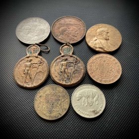 8枚价 外国铜章纪念章 奖章勋章 事件1897-1990年代 欧美收藏真品