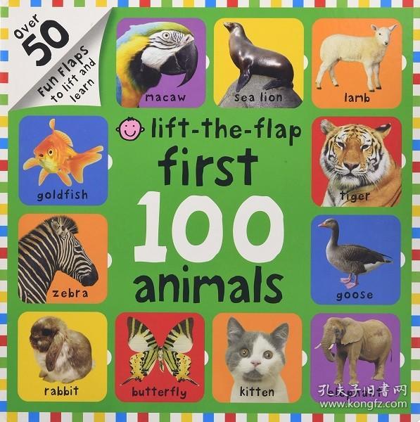 First 100 Animals Lift-the-Flap 宝宝动物词汇图解词典 大开本纸板翻翻书