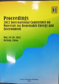 Proceedings 2012 International Conference on Materials for renewable energy and environment +CD