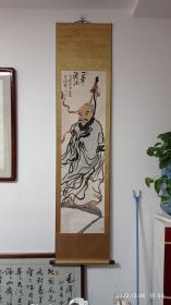 陕西名家王腾老师精品人物画《一苇渡江》，达摩祖师。