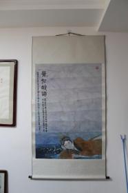 几十年前精品！戏曲大师杨宝兰精品佳作工笔人物《贵妃醉酒》，画的细腻！生动！好！陕西书家王腾篆隶提款。