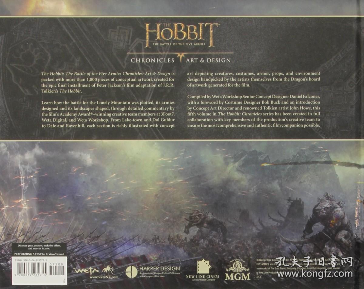 英文原版霍比特The Hobbit: The Battle of the Five Armies Chronicles: Art & Design Hardcover