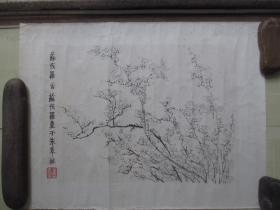 早期木板水印（42.5*32CM）：金农      梅花