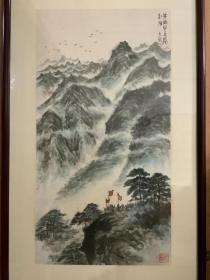 陈冰心国画山水 井冈山上展红旗