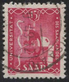 GR03德国邮票 萨尔地区 1949年 萨尔大学 1全信销 DD
