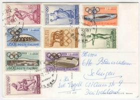 FDC-SP08意大利邮票 1960年 第17届罗马奥运会 主办国 9全实寄片