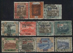 GR04德国邮票 萨尔地区 1921年 建筑工业 改值 11枚信销 DD