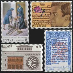 stamp-A20西班牙邮票 1990年 各种纪念日 慈善会 法律 音乐家等 4全新 DD