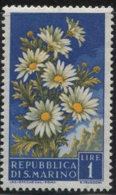 stamp-A02圣马力诺邮票 1957年 植物花卉 1枚新 DD