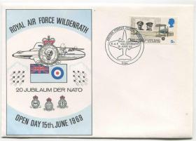 FDC-F34英国邮票 1969年 北约20周年 皇家空军 纪念封