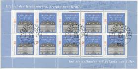 德国邮票 1998年 哈勒慈善机构建立300周年 小版盖销边纸贴痕BRD-BL03 DD