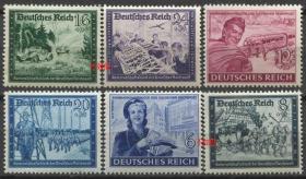 德国邮票 第三帝国 1944年 德意志帝国邮电同志会 6全新3reich03 DD