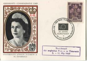 FDC-A33奥地利邮票 1969年 英国女王伊丽莎白二世访问 纪念片