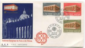 FDC-I07梵蒂冈邮票 1969年 欧罗巴 建筑 3全首日封 DD