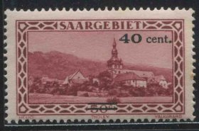 GR03德国邮票 萨尔地区 1934年  建筑 遗产 加盖改值 1枚新 DD