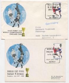 FDC-SP07英国邮票 1966年 世界杯足球赛决赛英格兰-西德纪念片及德国-瑞典纪念封 各一枚 DD